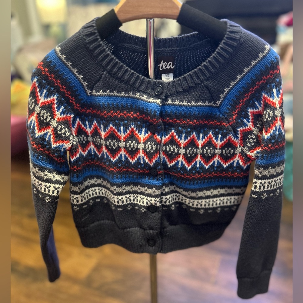 Tea Collection Navy and Blue Knit Sweater
